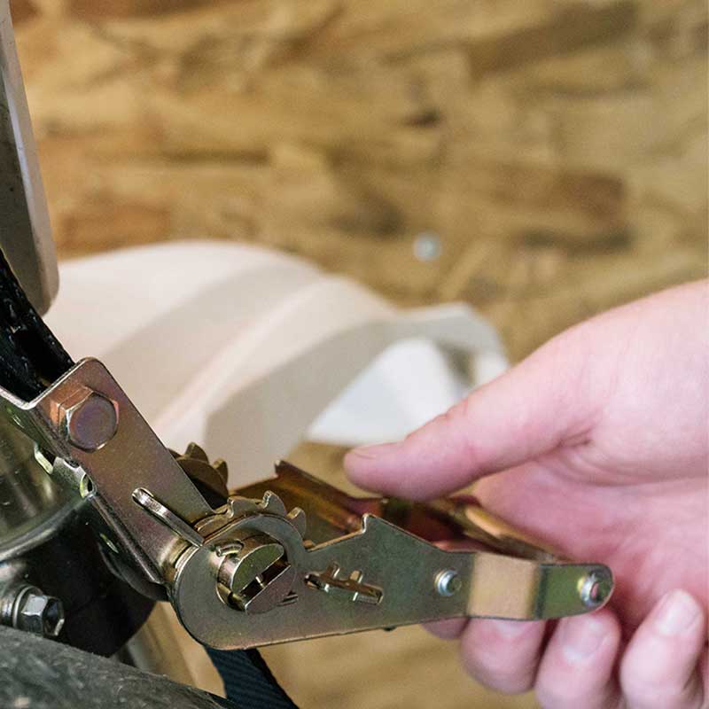 Pasek zapadkowy do mini motocykla 1'' x 7' z haczykami w kształcie litery S